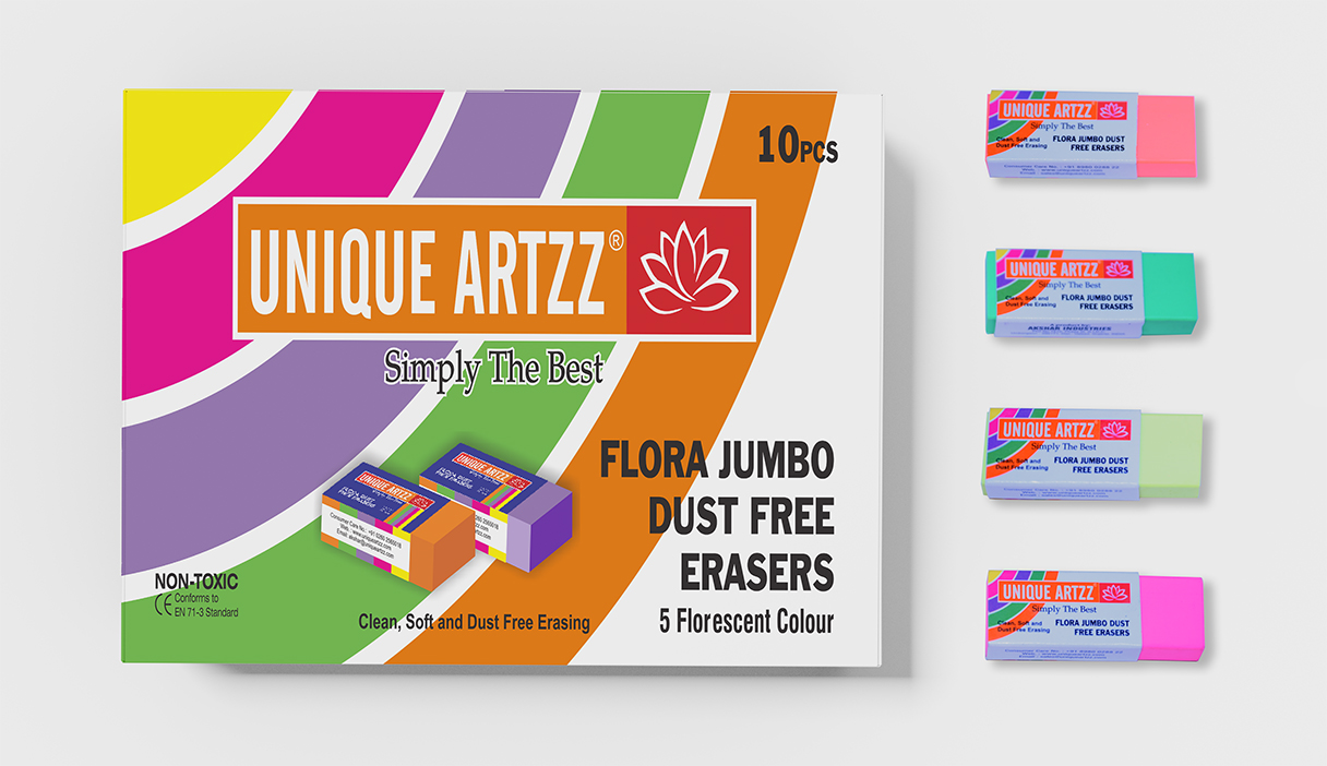 Flora Jumbo Dust Free Erasers (10 pcs)