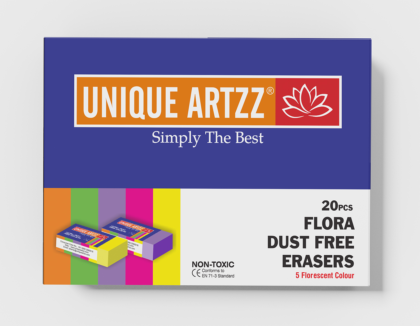 Flora Dust-Free Erasers 20 pcs – Unique Artzz