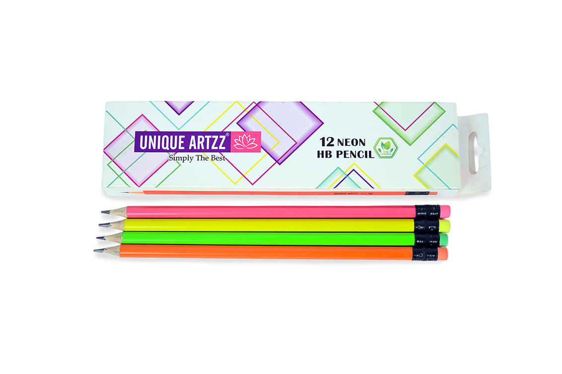 Neon HB Pencils 12 pcs – Unique Artzz